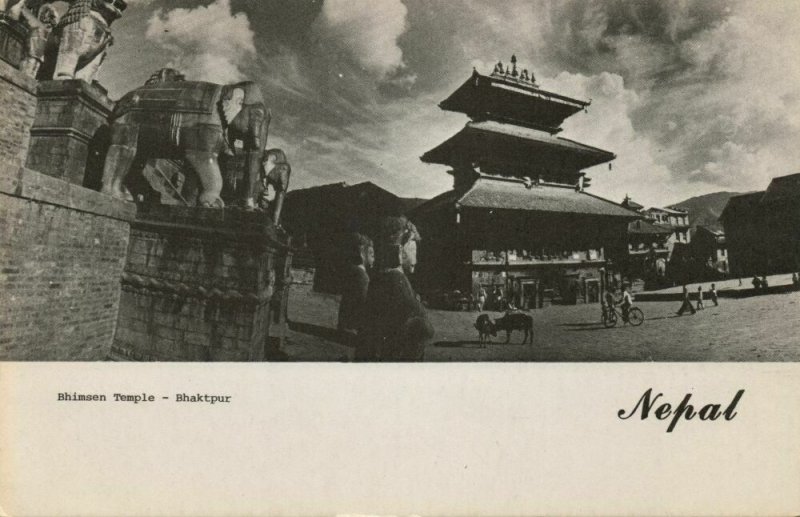 nepal, BHAKTPUR, Kathmandu, Bhimsen Temple (1950s) Postcard