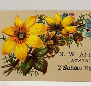 Antique Victorian 1880s NW Appleton Embossed Boston Business Card 2.5 x 1.5 03