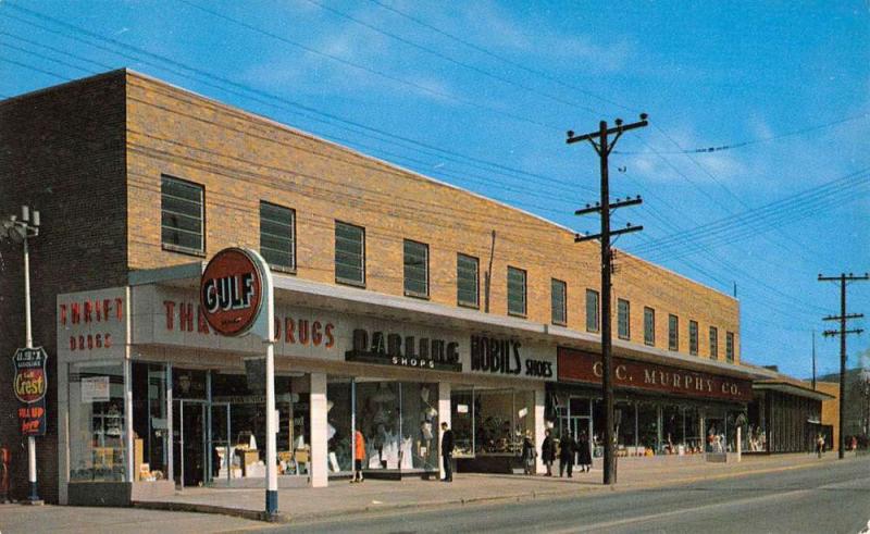 Weirton West Virginia Shopping Area Gulf Sign Vintage Postcard K105135