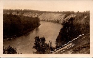 Real Photo Postcard Oxbow Muskegon River in Oxbow, Michigan near Croton