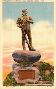 Vermont Rutland Statue In Honor Of The Green Mountain Boys Curteich