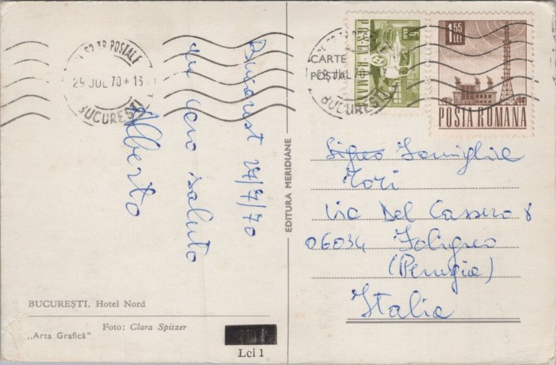 Romania Bucharest Hotel Nord Vintage Postcard BS.33