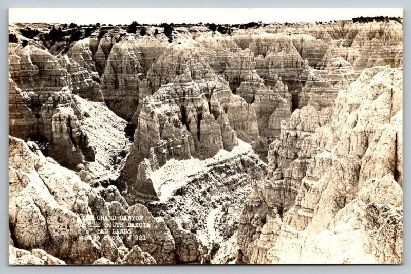 RPPC The Grand Canyon of the Bad Lands  South Dakota  Photo Postcard  c1950