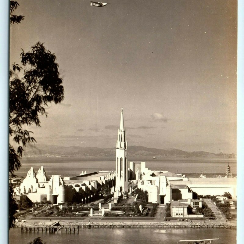 1939 Golden Gate Exposition RPPC Treasure Island Birds Eye Real Photo Fair A30