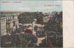 Italy Postcard - Genoa - Genova -L'Acquasola, Un Saluto - Liguria RS33774