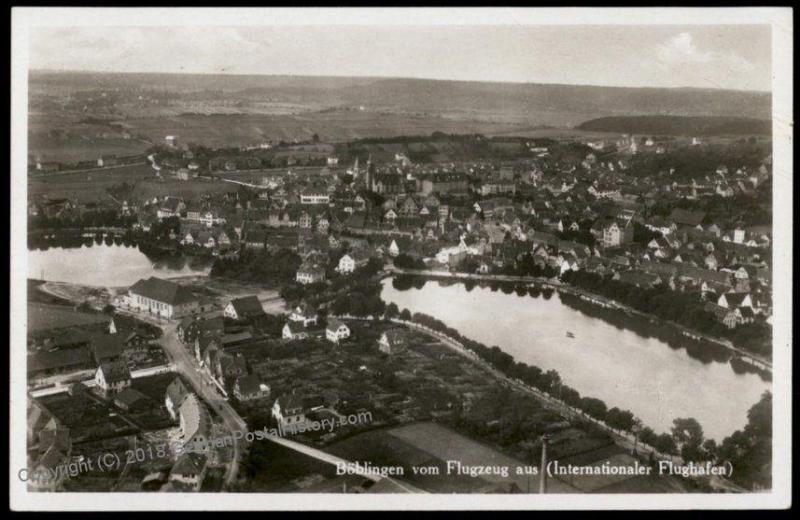 Germany Early Airport Planes Boeblingen Airfield Stuttgart Flughafen  RPPC 64172