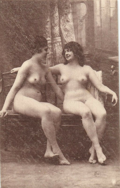 PC CPA RISQUE NUDE FEMALE, NAKED LADIES, LESBIAN INTEREST, POSTCARD (b2481)