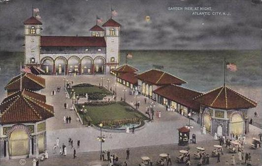 New Jersey Atlantic City Garden Pier At Night