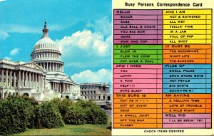 Washington D C United States Capitol Busy Persons Correspondence Card