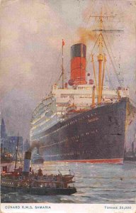 RMS Samaria Cunard Line Steamer Steam Ship 1926 postcard