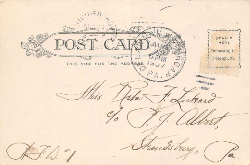 North Water Gap Pennsylvania Eilenbergers Mills B/W Lithograph Vintage PC U5453