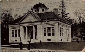 1911 LEE LIBRARY MARBLE BUILDING STAMFORD CONNECTICUT POSTCARD 25-184