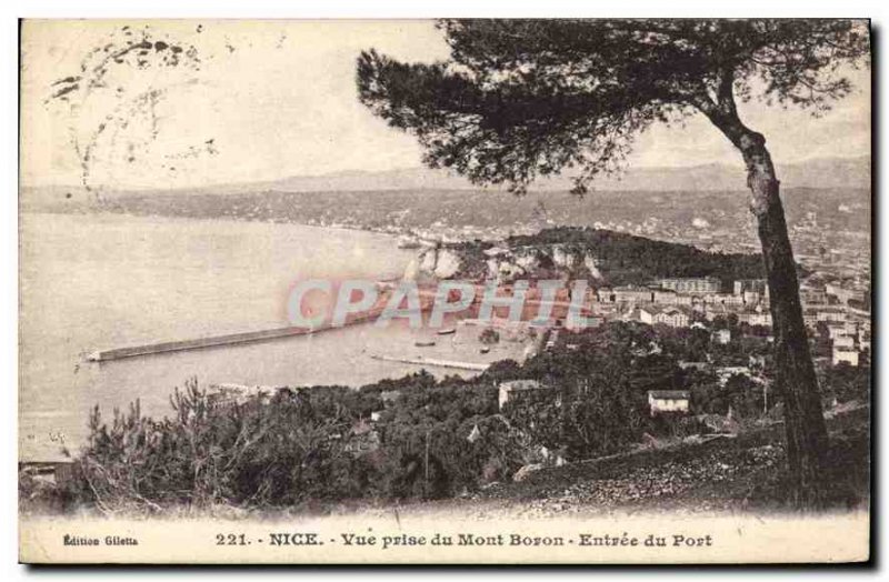 Postcard Old Nice view from the entrance of Port Mont Boron