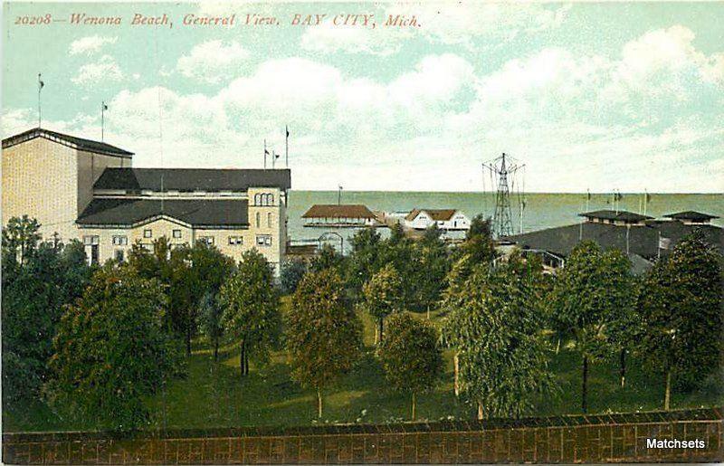 BAY CITY, MICHIGAN Wenona Beach General View postcard 3440