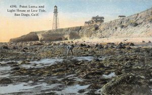 Point Loma & Light House at Low Tide SAN DIEGO, CA c1910s Vintage Postcard