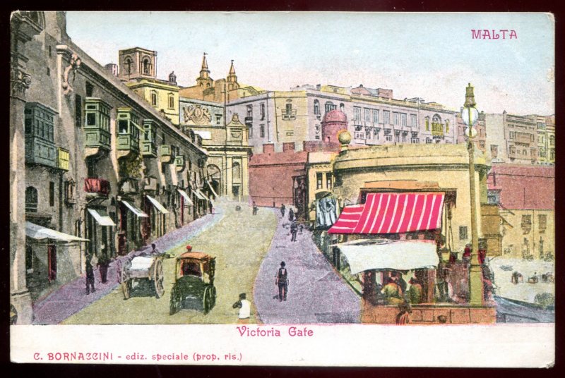 dc974 - MALTA Valetta Postcard 1900s Victoria Gate by Bornaccini