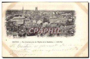 Postcard Old Troyes Vue Generale decision of the Church of the Madeleine Map ...