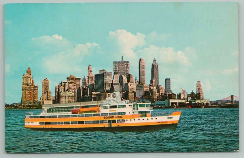 New York City~The SS Bay Belle Ship~Standard Chrome Postcard