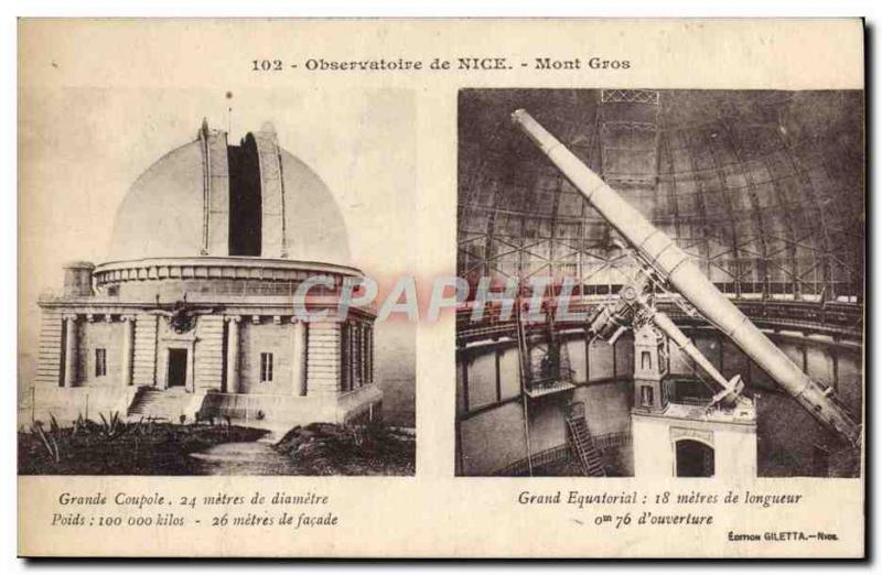 Old Postcard Nice Observatory Large Equatorial Grand Dome