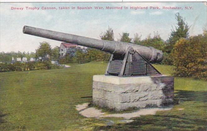 New York Rochester Dewey Trophy Cannon Taken In Spanish War Mounted In Highla...