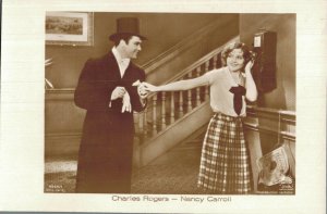 Charles Roger Nancy Carroll Movie Stars Vintage RPPC 08.37