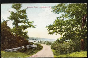 America Postcard - A Country Road, Janesville, Wisconsin   RS821