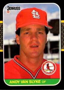 1987 DONRUSS Baseball Card Andy Van Slyke OF St Louis Cardinals sun0546