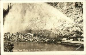 Hydraulic Placer Mining on Chititu Alaska Ak Sawyers Real Photo Postcard