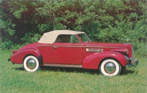 1939 Red LaSalle Model 39-50 Convertible Coupe, Donze, Chrome Postcard Unposted