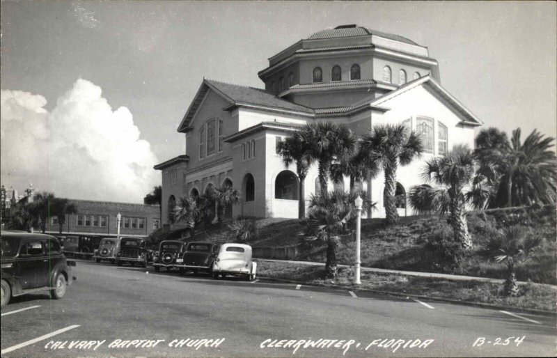 Clearwater Florida FL Calvary Baptist Church Vintage Real Photo Postcard