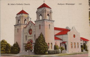 St. John's Catholic Church Gulfport Mississippi Postcard PC518
