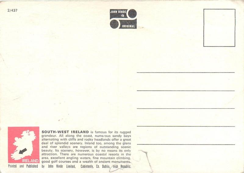 Ireland South West Map Postcard