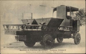 France WWI Era Truck Camion a Bennes Mobiles Systeme Purrey Postcard c1915