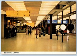 Edinburgh Scotland Postcard Interior of Airport c1950's Colourmaster Int'l