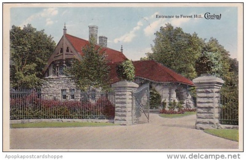 Entrance To Forest Hill Cleveland Ohio  1915