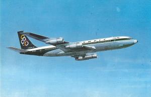 Olympic Airways Boeing 707-320 in Flight Vintage Postcard (J31871)