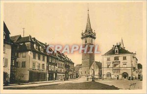 Old Postcard Obernai (Bas Rhin) Square City Hall and Kapellturm