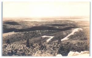 Vintage RPPC Acadia National Park, Maine, Horseshoe Curve, Eagle Lake Postcard