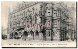 Old Postcard Arras Hotel de Ville Facade main perspective