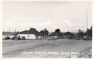 Real Photo, RPPC, WW2 Era,Legion Health Plunge, Saco, Montana, MT,  Old Postcard