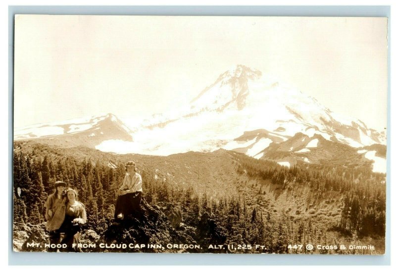 C.1910 People At Cloud Cap Inn RPPC Oregon MT. Hood Postcard F63 