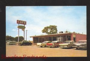 SANTA ROSA NEW MEXICO ROUTE 66 LA FIESTA CAFÉ 1950's CARS ADVERTISING POSTCARD