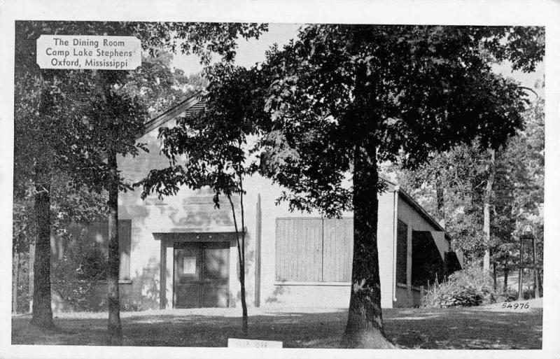 Oxford Mississippi Camp Lake Stephens Dining Room Vintage Postcard K102947