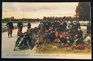 Postcard Unused 133 L’Armee Francaise La Compagnie Cycliste Bikes LL LB