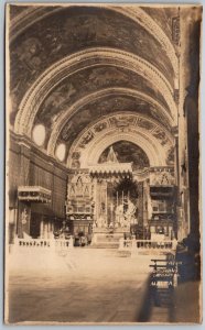 MALTA c1910 RPPC Real Photo Postcard Interior St. John's Cathedral