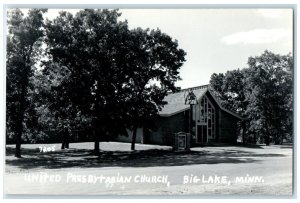 c1950's United Presbyterian Church Big Lake Minnesota MN RPPC Photo Postcard