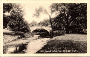 Path Along Raceway Bridgeton New Jersey NJ Antique Divided Back Postcard Bridge 
