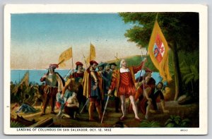 Landing Of Columbus On San Salvador 1492 Postcard C37