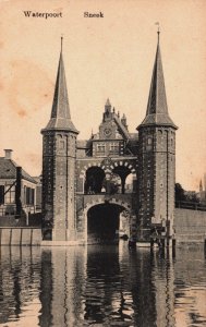 Netherlands Sneek Waterpoort Vintage Postcard C249