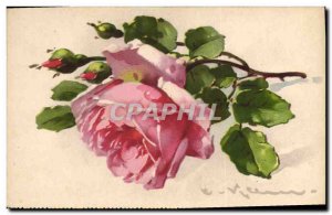 Old Postcard Fantasy Flowers Illlustrateur